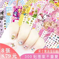 Детские наклейки на ногти, детские накладные ногти для принцессы, водонепроницаемые мультяшные милые наклейки для ногтей для ногтей для маникюра, Южная Корея