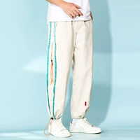 Штаны для отдыха, коллекция 2021, китайский стиль, с вышивкой