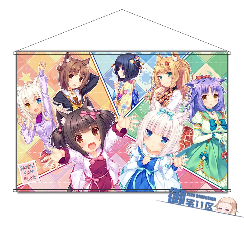 Аниме-панно NEKOPARA chocola и maple, 60×90 см или брелок, ПВХ/металлический держатель