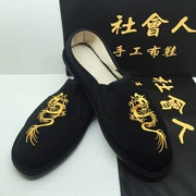 Giày vải Xishan port giày gió giản dị nhỏ màu trắng giày ma đôi thêu xã hội cũ Bắc Kinh giày vải