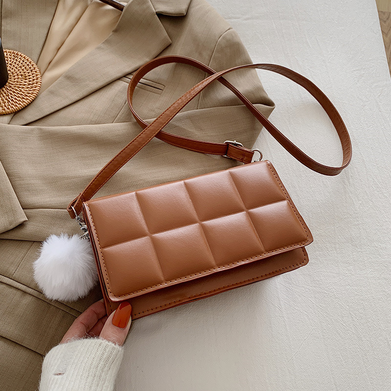 Brownthis year popular Of texture Small bag 2020 new pattern Autumn and winter Versatile The single shoulder bag Female bag Internet celebrity Foreign style The single shoulder bag