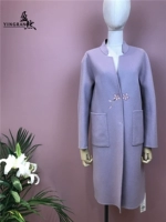 Thương hiệu Yingran Women 2019 mới hai mặt áo len mỏng cao cấp thêu áo len dài - Trung bình và dài Coat áo khoác đôi