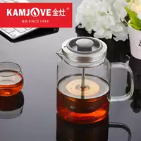 KAMJISE Golden Stove A76 Home Small Green Citrus Tea Tea Tách tách tách trà Bộ ly thủy tinh chịu nhiệt - Trà sứ bình pha trà thủy tinh có lõi lọc