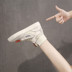 Hip-hop đường phố khiêu vũ của phụ nữ giày mùa xuân và mùa hè 2018 mới của Hàn Quốc phiên bản của phẳng cao giày của phụ nữ giày trắng dày giản dị giày của phụ nữ Giày cao gót