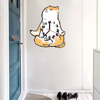 Смешная апельсиновая кошка, висящая гостиная, спальня, простая творческая литературная личность, тихие домашние часы висящие настенные кварцевые часы