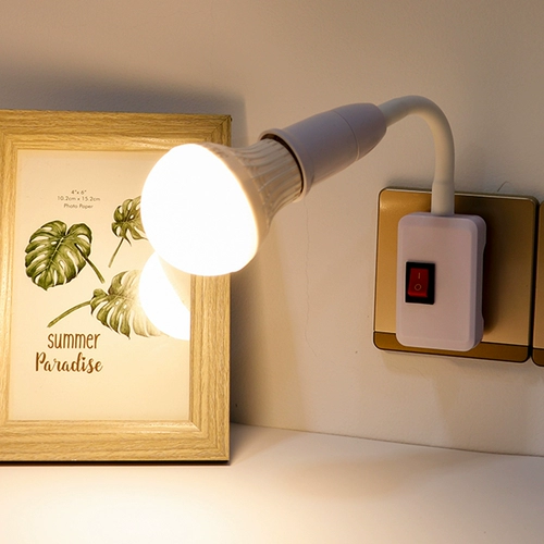 Настольная лампа для кровати, энергосберегающий штекер, светодиодная лампочка, переключатель, креативный ночник, цоколь, фонарь, подставка для лампы, с винтовым цоколем