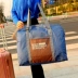 Phiên bản tiếng Hàn của túi du lịch có thể gập lại túi xách dung lượng lớn túi lưu trữ không thấm nước xe đẩy túi lên máy bay hành lý túi túi du lịch lv nữ Túi du lịch