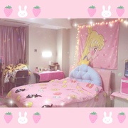Phim hoạt hình Sailor Moon Pha Lê ba mảnh linen quilt cover bốn mảnh bộ 1.5 1.8 m bộ đồ giường