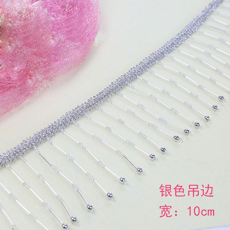Silver & One MeterMetal gold and silver  Sequins lace stage Sequins lace accessories dance COS nation traditional opera clothing accessories