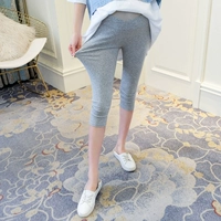 Mùa hè chống nhẹ eo thấp bà bầu dạ dày quần legging hè Quần cotton bà bầu thời trang quần mẹ cắt cúp quần - Phụ nữ mang thai quần / quần bụng đầm bầu thời trang