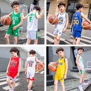 Chàng trai mùa hè phù hợp với 2018 mùa hè mới không tay vest hai bộ đồ thể thao trẻ em trẻ em quần áo bóng rổ thủy triều