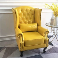 Американская сельская кожаная стул тигр европейский стиль маленькая квартира гостиная спальня для одиночного дивана Отель Офис Высокий Стул