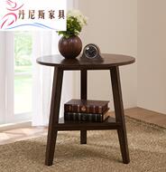 Mỹ phong cách mới nông thôn gió mộc mạc đồ nội thất gỗ tùy chỉnh bàn tròn bàn cà phê bàn ​​cà phê bàn ​​cạnh giường ngủ