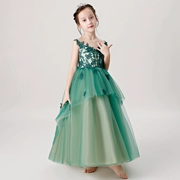 Cô gái sinh nhật chủ nhà buổi tối ăn mặc trẻ em catwalk công chúa váy trang phục piano mô hình t nền thời trang váy - Váy trẻ em