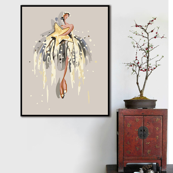 Современный нордический абстрактный характер искусство творческий живопись  diy цифровой ручной работы наполнять живопись вход дверь судебное платья Декоративная живопись