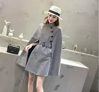 Châu Âu và Hoa Kỳ mùa thu 2018 phiên bản Hàn Quốc của những quý cô mới khí chất Houndstooth eo áo khoác áo choàng áo khoác dạ nữ form ngắn