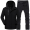 Men's plush suit with black clothes and black pants