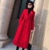 Mùa đông 2019 áo khoác len mới của phụ nữ siêu dài cổ áo mỏng thời trang khí chất áo len màu đen thủy triều - Áo khoác dài áo phao nữ Áo khoác dài