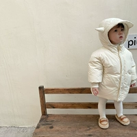 Детская брендовая куртка, пуховик, утепленная удерживающая тепло толстовка с капюшоном, детский топ, коллекция 2023