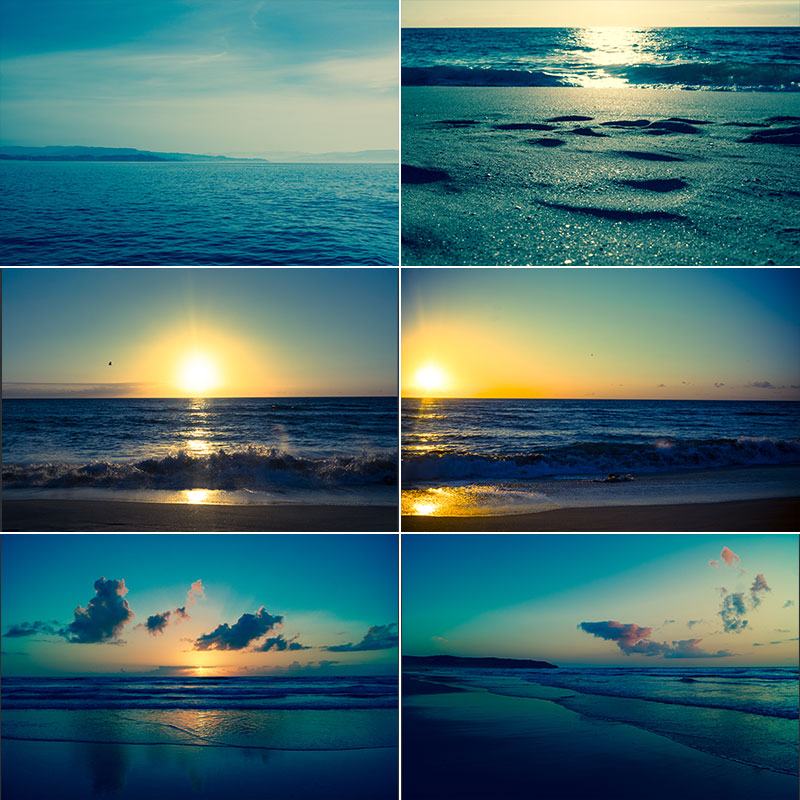 海上大海日落夏季蓝天白云海浪海滩概念高清摄影照片图片背景素材