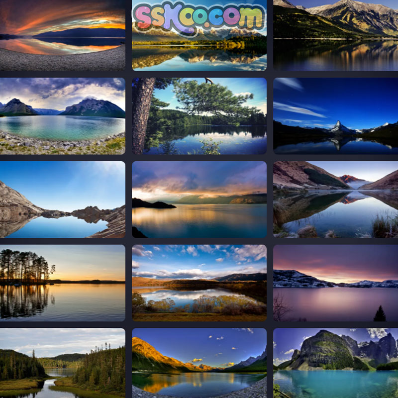 湖面摄影唯美插图照片风景电脑壁纸高清4K摄影图片设计背景素材