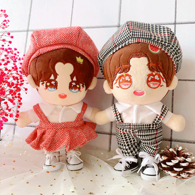 taobao agent Spot college style couple strap pants skirt 20 cm set 20cm doll cloth doll star doll