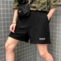 Mùa hè Hàn Quốc INS Harajuku BF gió hoang dã đơn giản in thư lỏng giản dị nam giới và phụ nữ sinh viên đan quần short quần sooc nhung