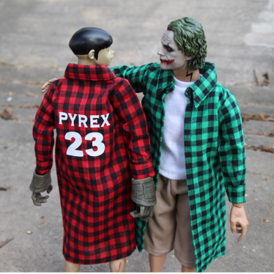 taobao agent Four points and six -point BJD 1/6 soldier 3atoys HT FR tide brand Pyrex long plaid shirt bulk