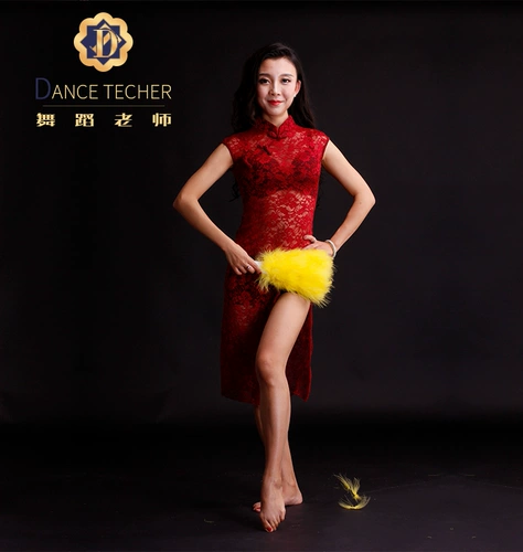 Ципао, демисезонная эластичная кружевная красная цветная классическая спортивная одежда, коллекция 2021