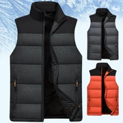 Áo vest thể thao nam mùa thu và mùa đông ấm áp dày cotton vest vai người già không tay áo vest
