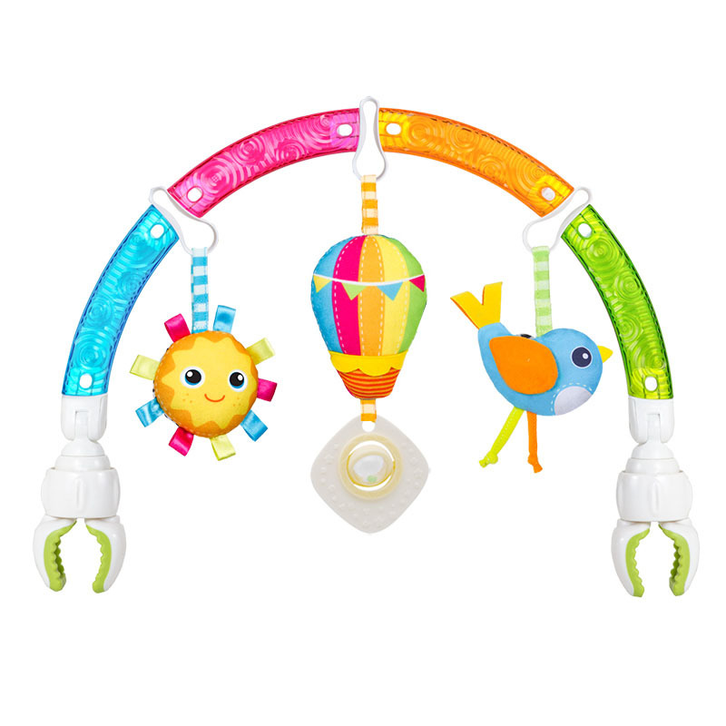 No Music Accessories Can Be Made Of PlasticSOZZY baby carriage Clamping bed Clip Safety seat Car hook Toys Detachable music blue Little elephant Car clip 0-1 year