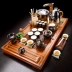khay gỗ tre Bộ trà cho hộ gia đình hoàn toàn tự động uống trà cát tím kung fu gốm sứ đơn giản 1 bộ trà gỗ nguyên khối khay trà khay trà gỗ kiểu nhật khay đựng mứt bằng gỗ Khay gỗ