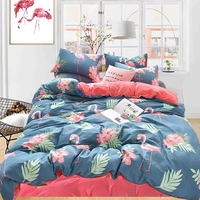 Giường cotton nguyên chất bốn mảnh lưới đỏ chăn bông nữ thần thời trang thủy triều cá tính anh trai nhỏ Hoa hậu đôi ấm áp ga giường viền họa tiết