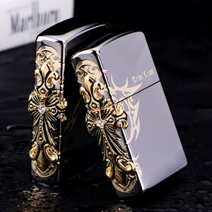 Оригинальная зажигалка Zippo, черный лед, боковой крест, святой ангел, ограниченная серия, подлинная ветрозащитная гравировка ZIPPO