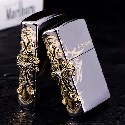 Оригинальная зажигалка Zippo, черный лед, боковой крест, святой ангел, ограниченная серия, подлинная ветрозащитная гравировка ZIPPO
