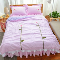 Летнее одеяло для принцессы, комплект, прохладное одеяло, в цветочек, можно стирать, 4 предмета