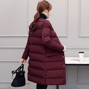 Mát gamma chống mùa giải phóng mặt bằng dài tay pocket vòng cổ màu rắn bông phù hợp với mùa đông phần dài bông coat 8862 mà không cần cổ áo