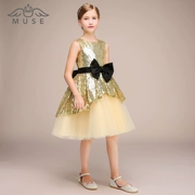 MUSE trẻ em buổi tối ăn mặc công chúa ăn mặc Giáng Sinh birthday party dress váy sequin bow sân khấu hiệu suất