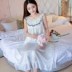 Siêu lớn kích thước nightdress nữ mùa hè 300 pound phụ nữ mang thai cộng với phân bón để tăng 230 lỏng kích thước lớn mang thai băng lụa dài đồ ngủ Đêm đầm