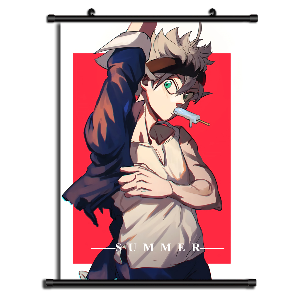 12921Animation surrounding customized black Clover poster mural dormitory bedroom Scroll black clover Hang a picture