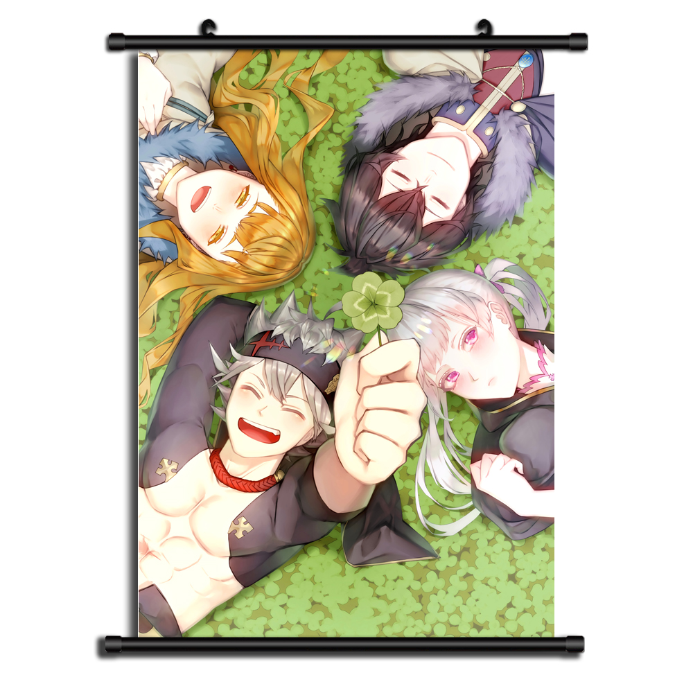 12911Animation surrounding customized black Clover poster mural dormitory bedroom Scroll black clover Hang a picture