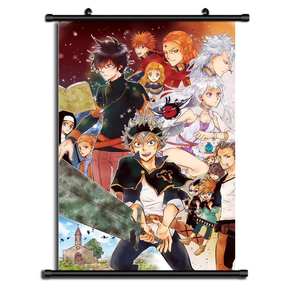 12909Animation surrounding customized black Clover poster mural dormitory bedroom Scroll black clover Hang a picture