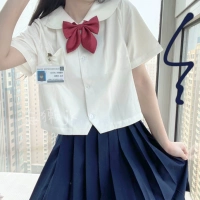 Японская студенческая юбка в складку, базовая рубашка, белая одежда