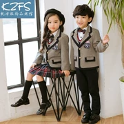 2018 mới Anh gió đồng phục học sinh phục vụ lớp tiểu học phù hợp với bốn mảnh phù hợp với quần áo mẫu giáo tùy chỉnh