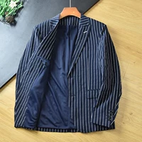 Дайте скот!Возьмите преимущества!Разрежьте стандартную внешнюю торговлю хвост Shanxi Service Men's Summer Thin Thin Stripe Shanxi Jacket