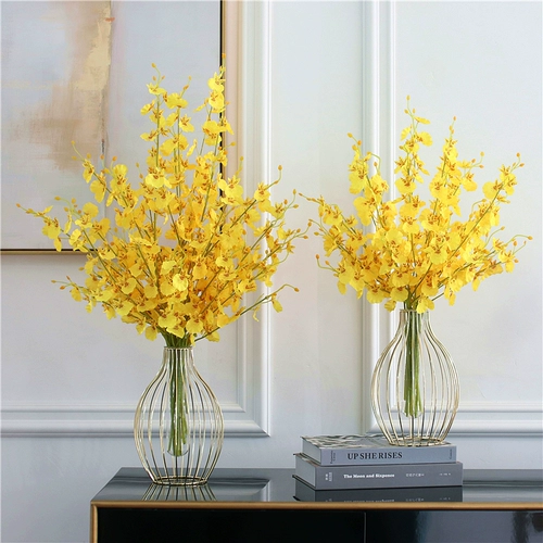 Ins шелковый цветок пластиковый цветочный букет украшение железная металлическая ваза для входа в спальню украшение журнального столика цветочное украшение