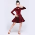 Váy khiêu vũ Latin mới dành cho trẻ em thi đấu cao cấp Quần áo bé gái mùa thu và mùa đông tay dài thực hành kiểm tra quần áo hiệu suất ra khỏi dịch vụ - Trang phục Trang phục