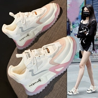 Универсальная высокая розовая летняя спортивная обувь для отдыха на платформе, Гонконг, 2023, из натуральной кожи