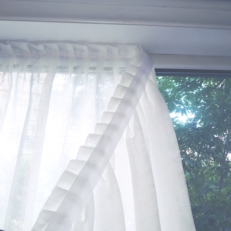 rèm vải cửa sổ Rèm tùy chỉnh 
            Velcro rèm gạc không đục lỗ cài đặt gạc trắng tự dính cửa sổ vịnh ban công chặn nhung truyền ánh sáng trắng vải may rèm cửa chống nắng rèm vải đẹp Rèm vải