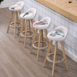 Северный настоящий деревянный батончик вращение творческое высокое стул стул ретро -батончик Простой молочный чайный бар